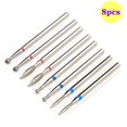 thumbnail image 1 of Juego de brocas de diamante para uñas, 8 Uds., broca limpiadora de cutículas para eliminación de Gel acrílico para uñas, cortador de fresado, accesorios para máquina de manicura Tan Jianjun unisex, 1 of 2