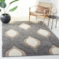 thumbnail image 2 of SAFAVIEH Florida Declan Geometric Shag Area Rug, Grey/Ivory, 6'7" x 6'7" Square, 2 of 12
