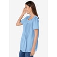 thumbnail image 2 of Woman Within Plus Size Lace-Trim Pintucked Tunic, 2 of 6