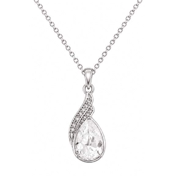 REGVO - Blue Stone Pendant – Elegant Silver Chain Necklace with Iridescent Gemstone Charm for Women