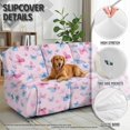 thumbnail image 4 of Xoenoiee Colorful Butterfly Print Recliner Sofa Covers 8-Pieces Stretch Large Couch Covers for 3 Seats Reclining Slipcovers Soft Jacquard Pattern Furniture Protector, 4 of 7