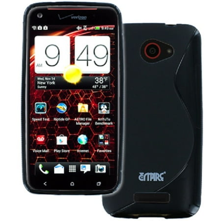 HTC Droid DNA Case, Empire Flexible S-Shape Poly Skin Black Case for HTC DROID DNA