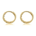 thumbnail image 2 of AVORA 10K Yellow Gold Small Simulated Diamond CZ Huggie Hoop Earrings, 2 of 6