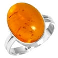 thumbnail image 1 of 925 Silver Ring For Women - Girls Orange Amber Stone Silver Ring Size 11.5 November Birthstone Boho Silver Ring Size 11.5 Gift For Women On Thanksgiving 925 Silver Jewelry With Gemstone, 1 of 5