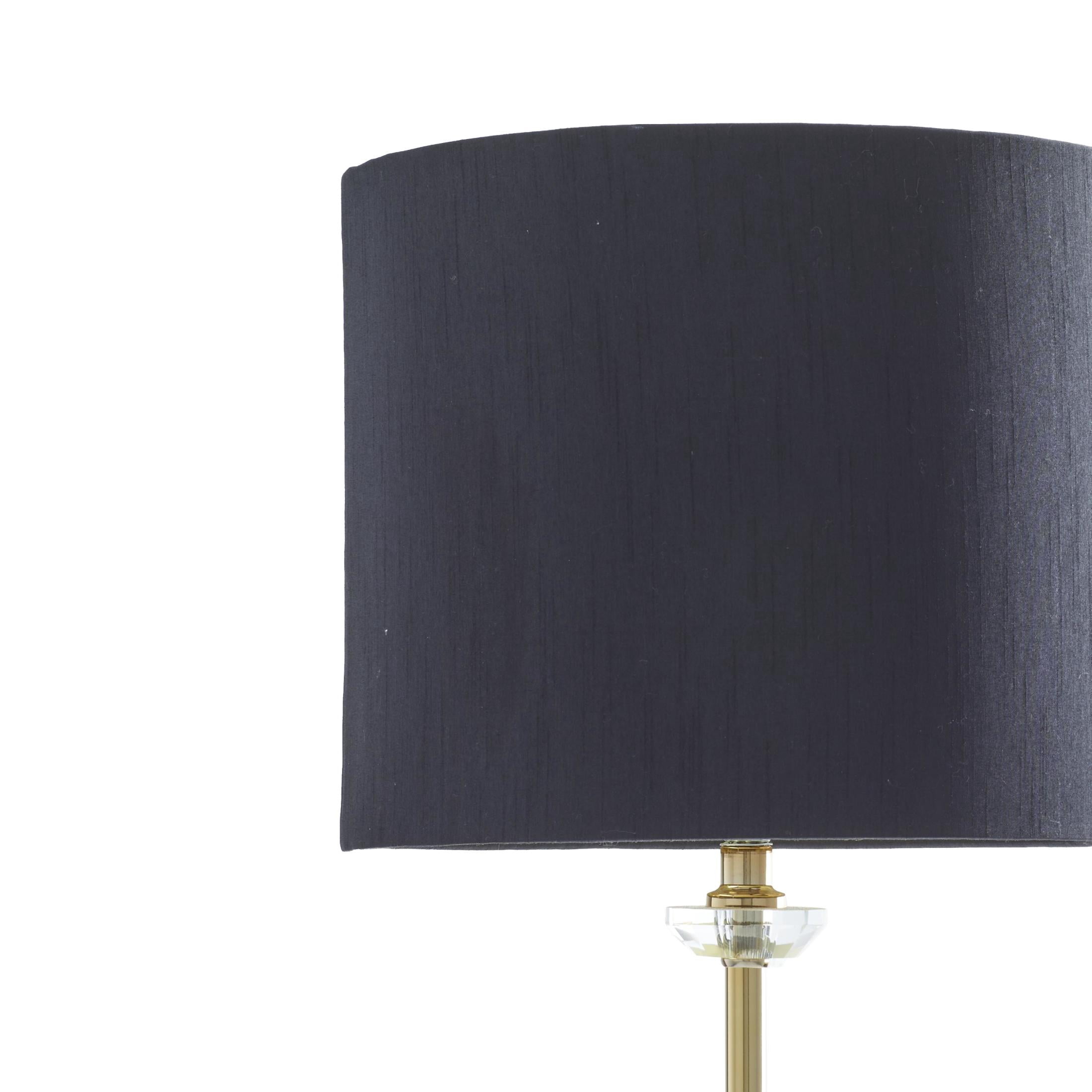 DecMode 31" Gold Buffet Lamp with Black Fabric Shade