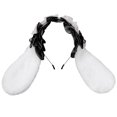thumbnail image 1 of Diadema con orejas de conejo peludo, aro para el pelo, lazo de encaje de Lolita, tocado de mucama, disfraz de Navidad, pinzas para el pelo de conejo, 1 of 5