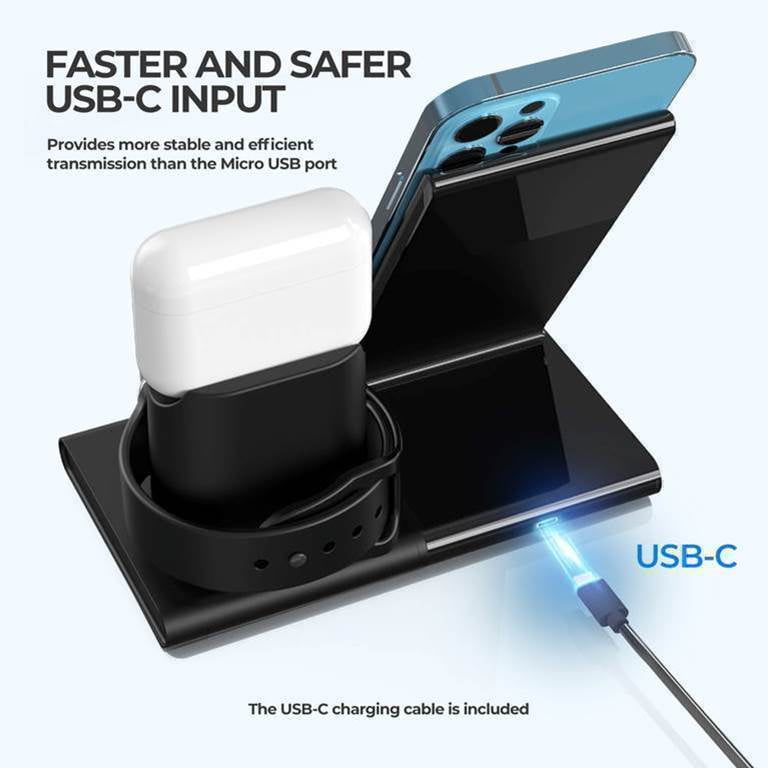 Seneo Wireless Charger 3 in 1 Wireless Charging Station for Apple Watch AirPods Pro 2 Detachable and Magnetic Wireless Charging Stand Walmart
