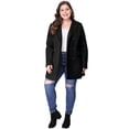 thumbnail image 2 of GRACE & GRANDEUR Women's Plus Peacoat Notched Lapel Double Breasted Mid Length Overcoat, 2 of 6