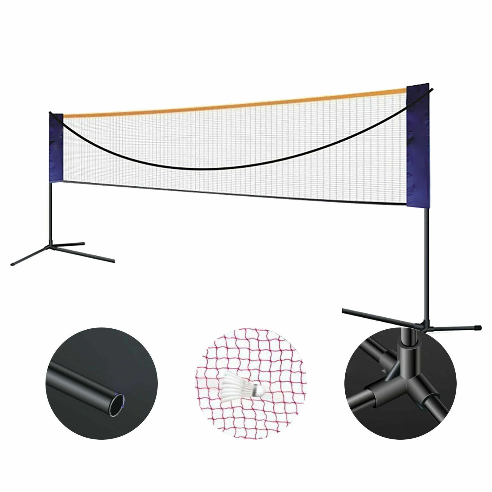 20 Feet Portable Badminton Volleyball Tennis Net Set with Folding Storage Bracket Carry Bag Strong Durable Height Width Adjustable