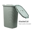thumbnail image 5 of Slim Laundry Hamper with Lid, 60L Clothes Basket, Premium Wicker Design, Plastic, Mint, 5 of 7