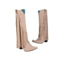 thumbnail image 6 of Xiaoxatg Women's Mid-Calf Boots Plus Size Winter Heel Fringe Boots Stylish High Heel Tall Footwear for Various Occasions 6 Beige, 6 of 6