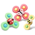 thumbnail image 1 of 3 Pcs Suction Cup Spinning Top Toy Cartoon Insect Rotating Rattles Toys Sucker Gyros Peg-top Hand Spinner ABS Relief Stress Fingertip Toy for Children, 1 of 5