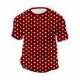 thumbnail image 4 of Zylanna Men's T-Shirts Tee, Crew Neck Dot Print Summer Short Sleeve Fashion Tops for Mens Red, 4 of 7