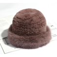 thumbnail image 6 of CoCoMangos Woman Winter Faux Fur Hooded Hats Scarf One Piece Fluffy Fleece Beanie Cap Windproof Hat Scarf for Outdoor, 6 of 7