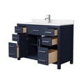 thumbnail image 3 of Wyndham Collection Beckett 48" Wood Single Bathroom Vanity in Dark Blue/Nickel, 3 of 6