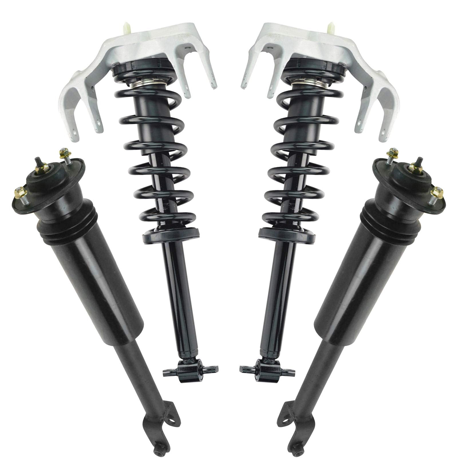 TRQ Front and Rear Complete Strut Assembly & Shock Absorber Kit Complete Strut & Coil Spring Assembly Fits Select 2003-2007 Cadillac CTS