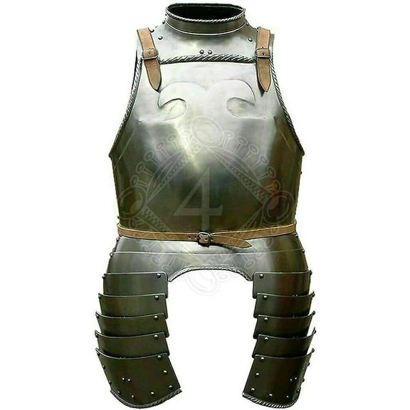 Medieval LARP SCA Breastplate Knight Cuirass with Tassets Gorget Viking Body Armor Silver