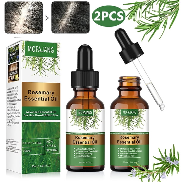 2Pcs Rosemary Hair Strengthening Oil for Hair Loss Regrowth Treatment, Pure Organic Rosemary