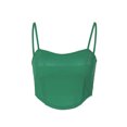 thumbnail image 4 of VISgogo Camisola ajustada para mujer, tops cortos sin mangas con tirantes finos y cuello en V de color sólido para adultos VISgogo moda, 4 of 9