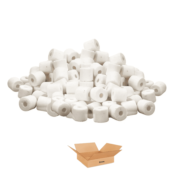 Canutillos Anillos De Ceramica Bloosom 450 Grs Para Peceras Acuarios Blanco