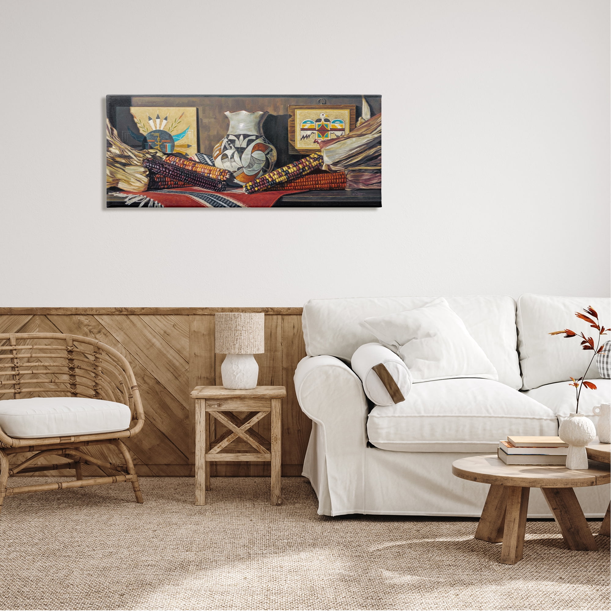 Stupell Industries Land of Enchantment Painting Abstract Painting Gallery Wrapped Canvas Print Wall Art, 48 x 20
