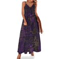 thumbnail image 1 of Nuevo vestido sin mangas con circuito de neón morado y amarillo, vestido de estilo coreano elegante y chic, vestido de noche para mujer, verano, 1 of 7