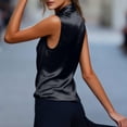 thumbnail image 5 of Women's Sleeveless Silk Satin Blouse, Casual V Neck Tank Top for Business, Office, and Dressy Summer Wear,Black,2XL, 5 of 7