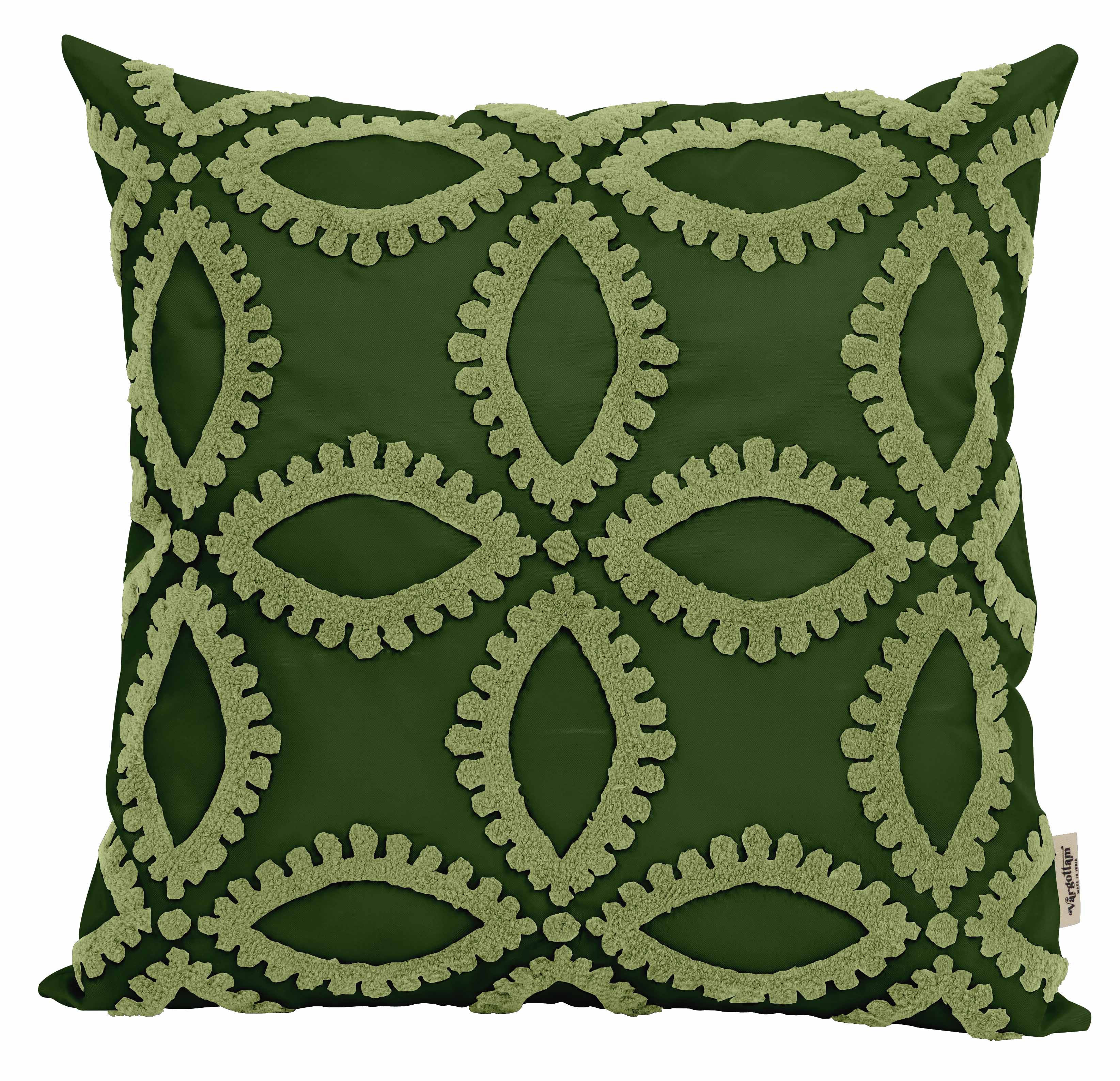 Vargottam Outdoor Decorative Throw Pillow CoversTowelEmbroideredPolyester Handmade Boho Cushion CoversFor Outdoor Patio -Asian - Dark Green - image 1 of 6