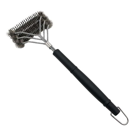 

Li HB Store Stainless Steel Barbecue Brush Steel Wire Brush Grill Grill Rack Cleaning Barbecue Cleaning Brush Outdoor Tools Brushes Black