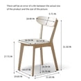 thumbnail image 4 of Firmoz Solid Wood Dining Chair, Mid Century Modern Curved Backrest with Upholstered Seat for Kitchen, White, 4 of 10