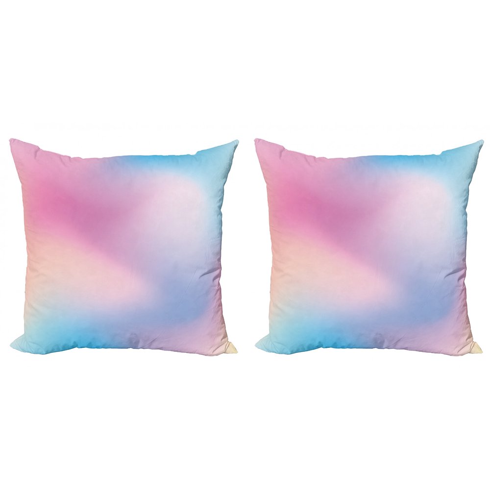 Pastel Throw Pillow Cushion Cover Pack of 2, Abstract Blurry Colors