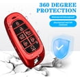 thumbnail image 5 of Key Fob Cover Compatible with Hyundai Sonata Santa Fe Tucson 2020-2023 7 Button TPU Keychain Case Holder Protector,B:red, 5 of 6