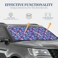 thumbnail image 3 of Kdxio Blue Skull Flower Print 2-Piece Sun Shade Front Windshield - Foldable Car Front Window Sunshades for Most Sedans SUV Truck, 3 of 6
