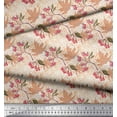 thumbnail image 2 of Soimoi Viscose Chiffon Fabric Curve Diamond,Berries & Autumn Leaves Fabric Prints By Yard 42 Inch Wide, 2 of 3