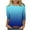 Blue, variant on Womens T-shirts 3/4-sleeved Round-neck Gradient Printing Casual T-shirt Loose Top Sky Blue XXL