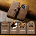 thumbnail image 5 of For iPhone 13 Pro Max DG.MING Crazy Horse Texture Detachable Magnetic Leather Phone Case,Brown,For iPhone 13 Pro Max, 5 of 9