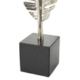 thumbnail image 4 of 7" x 24" Silver Aluminum Standing Single Leaf Sculpture with Black Marble Base, by CosmoLiving by Cosmopolitan, 4 of 10