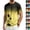 #02 Fluorescence Yellow, variant on Men's Hawaiian Graphic Gradient Printed T-Shirts Short Sleeve Crewneck Shirts Casual Summer Vintage Tops ,3XL,Light Brown