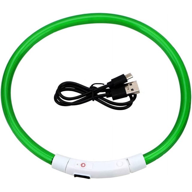 collar luminoso para perro, seguro para pasear a tu perro por la noche.