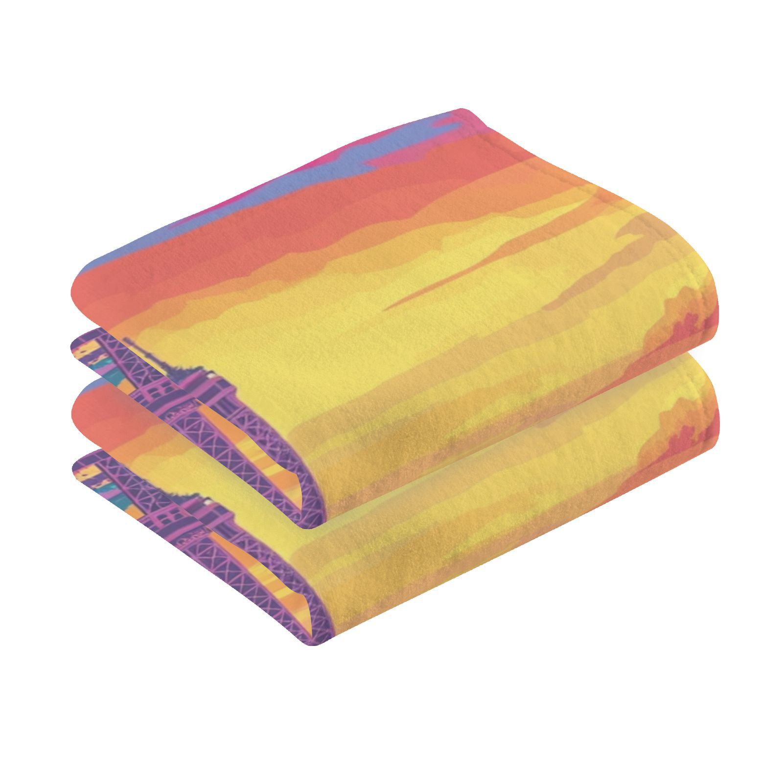 Tower and Houses Hand Towels Cotton Bath Towels Large Face Towels Absorbent for Bathroom 2 Packs