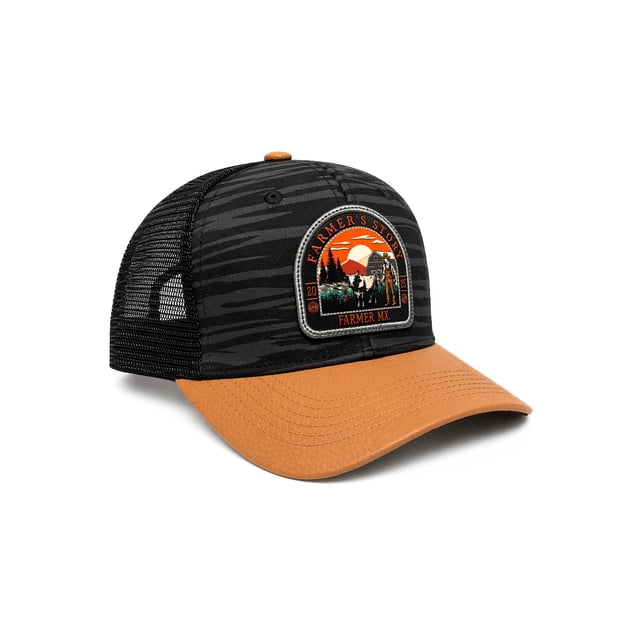 Knite Gorra Vaquera Farmer Barn Sunset Negro con Malla Transpirable Ajustable