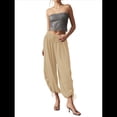 thumbnail image 1 of Pantalones Harén para Mujer, Pantalones de Estar por Casa con Dos Bolsillos Albaricoque M, 1 of 8