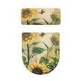 thumbnail image 2 of HELLHERO Bathroom Toilet Cover Set Adjustable & Non-Slip Toilet Lid Cover Easy to Install 2 Pcs Set, Vintage Sunflower and Butterfly Pattern, 2 of 8