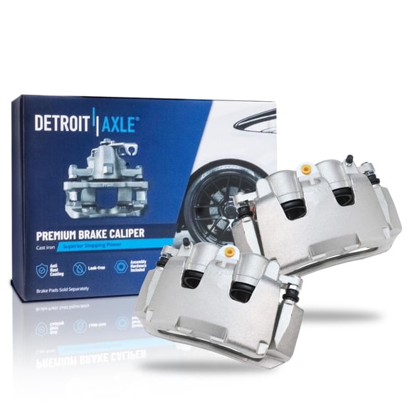 Detroit Axle - 2pc Front Brake Calipers for 06-08 Ram 1500, 05-08 Dodge Dakota, 06-09 Mitsubishi Raider, 2 Disc Brake Calipers 2006 2007 2008 Replacement