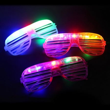 

Light Up Glasses Glow in The Dark Party Supplies Colorful LED Glow Glasses LED Sunglasses Costumes Neon Flashing Plastic Shutter Shades New Years Eve Party Supplies