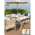 thumbnail image 5 of Outdoor Tablecloth with Umbrella Hole for Patio/Picnic/Party, Sunflowers Waterproof Table Cloth Rectangle Table Cover Washable, Yellow Floral Botanical Black White Checkered Rustic (60"x 102"), 5 of 8