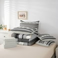 thumbnail image 5 of Feelyou Adult Minimalst Twin Bedding Sets 7-Piece, Grey Stripes Abstract Bedding Comforter Set, Modern Fashion Theme Reversible Sheet Sets, Breathable Home Decor, 5 of 7