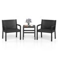thumbnail image 1 of Gymax Ensemble de 3 Meubles de Patio avec 2 Fauteuils Modernes en Rotin et Table d'Appoint Carrée de 25 Pieds', 1 of 6