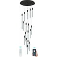 thumbnail image 3 of 18-Light Black Modern Crystal Chandelier Staircase Dimmable LED Pendant Light Lobby Living Room Bedroom Foyer Mini Chandelier Flush Mount High Ceiling Light Fixtures(90W), 3 of 8