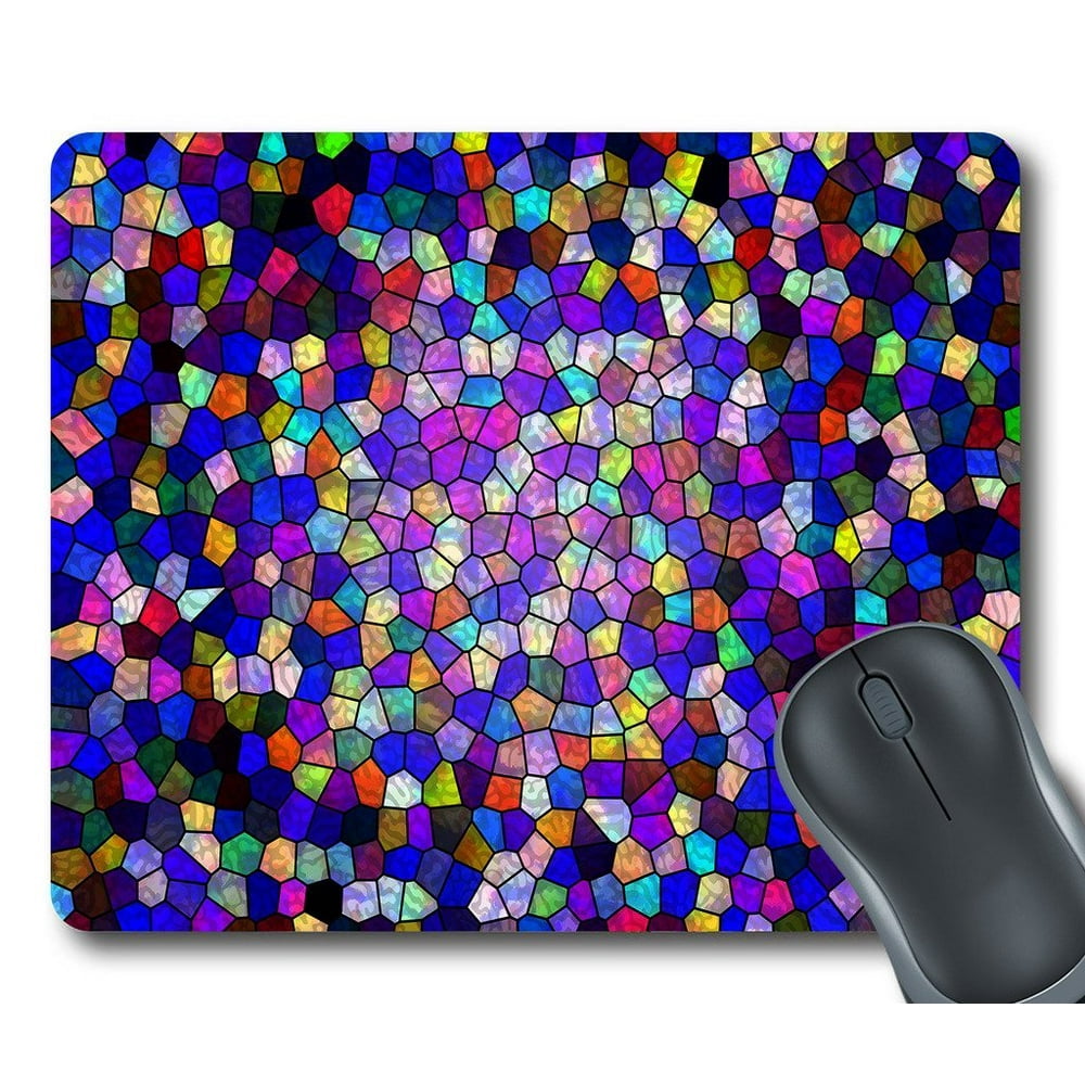 GCKG Purple And Colorful Small Patterns Mouse Pad Personalized Unique